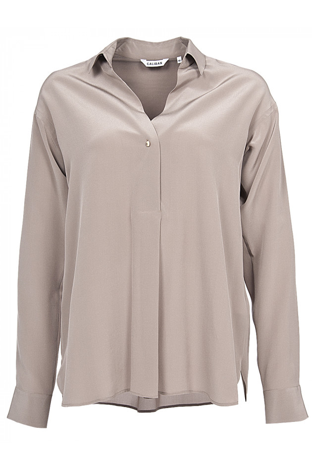 Caliban Seidenbluse Taupe