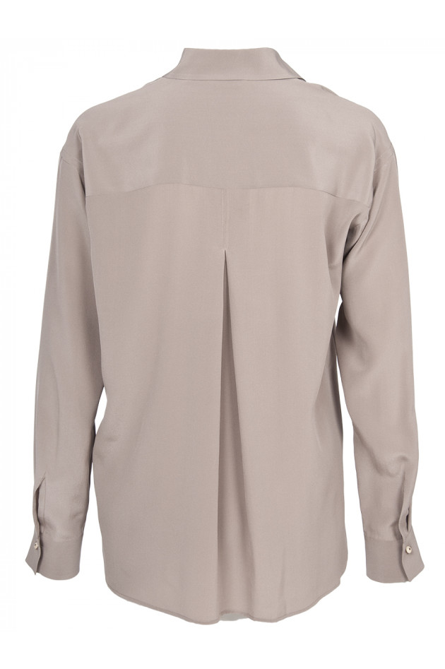 Caliban Seidenbluse Taupe