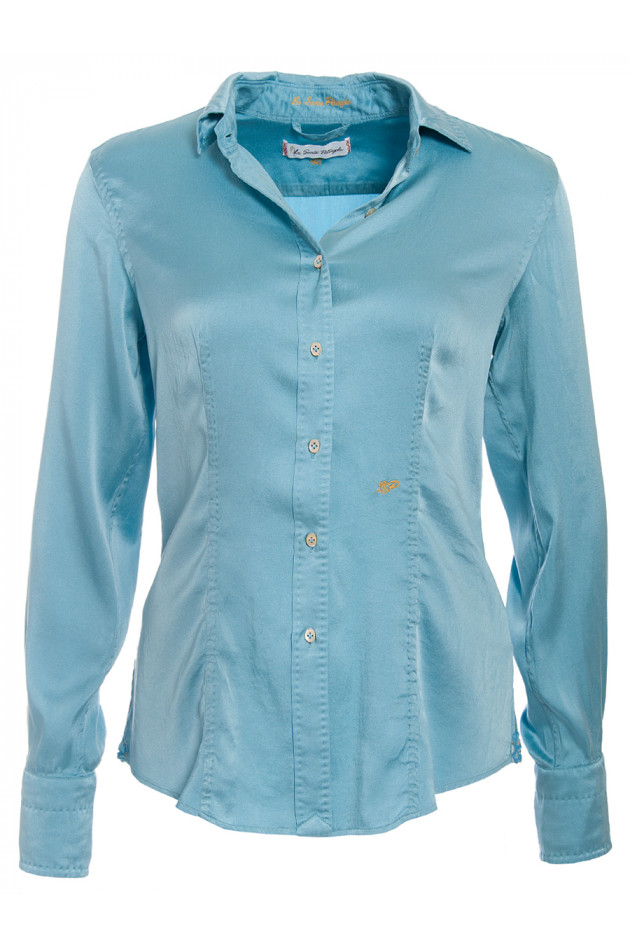 Seidenbluse Petrol