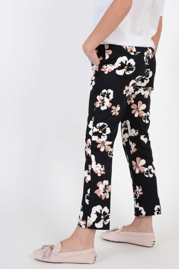 Cambio  Hose FABULOUS floral bedruckt in Schwarz/Rosa