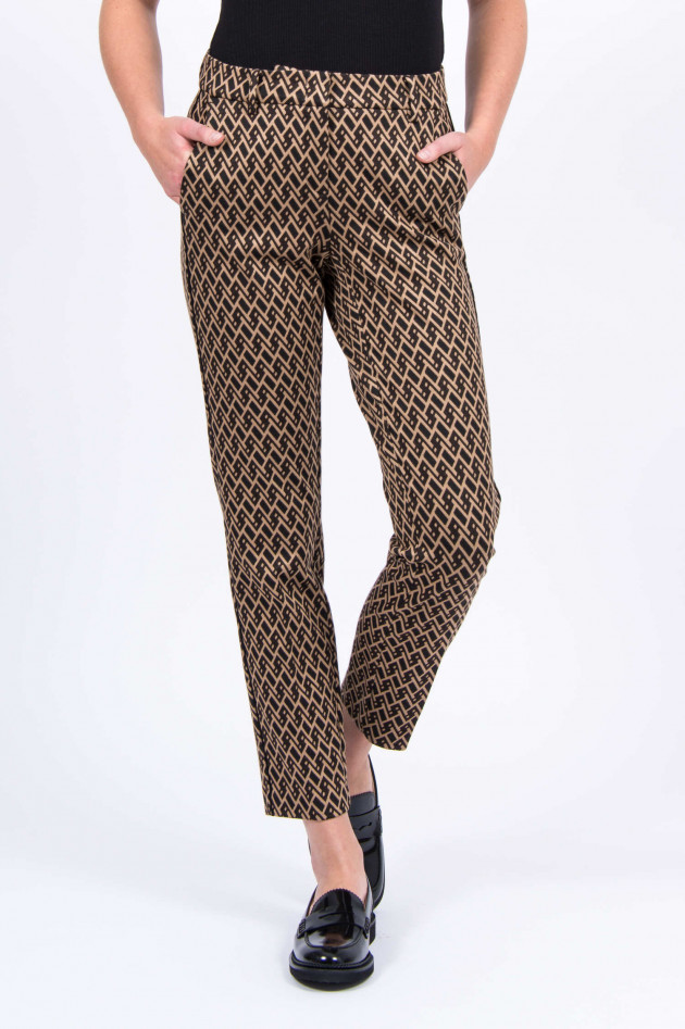 Cambio  Hose STELLA in Braun/Camel gemustert