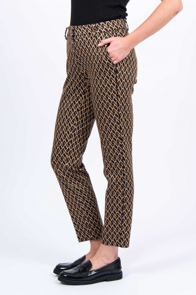 Cambio  Hose STELLA in Braun/Camel gemustert