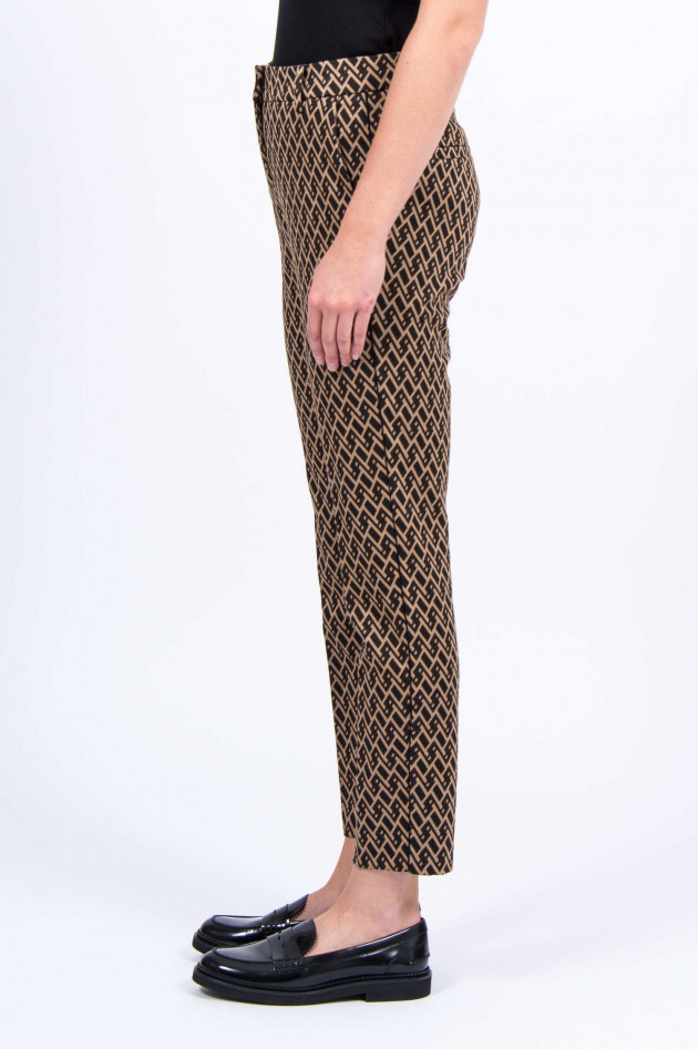 Cambio  Hose STELLA in Braun/Camel gemustert