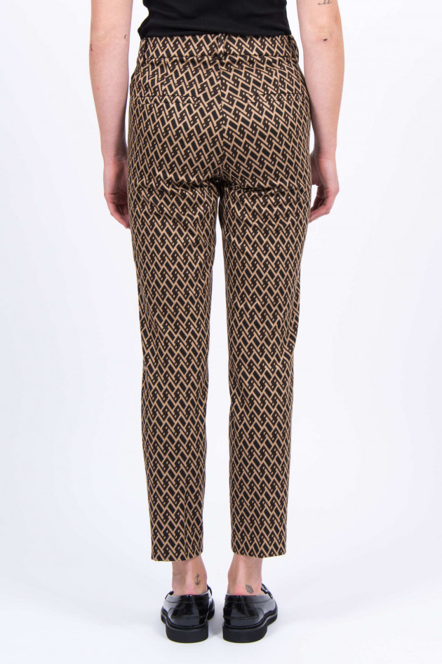 Cambio  Hose STELLA in Braun/Camel gemustert