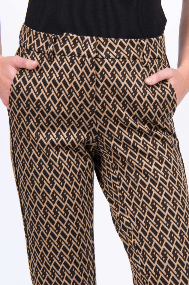 Cambio  Hose STELLA in Braun/Camel gemustert