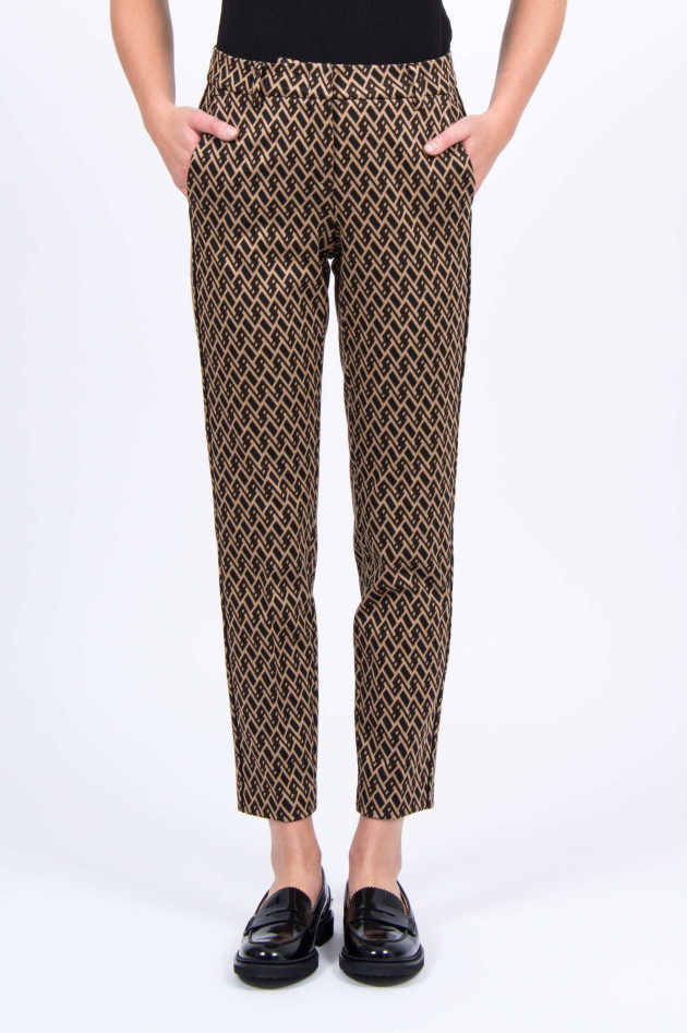 Cambio  Hose STELLA in Braun/Camel gemustert