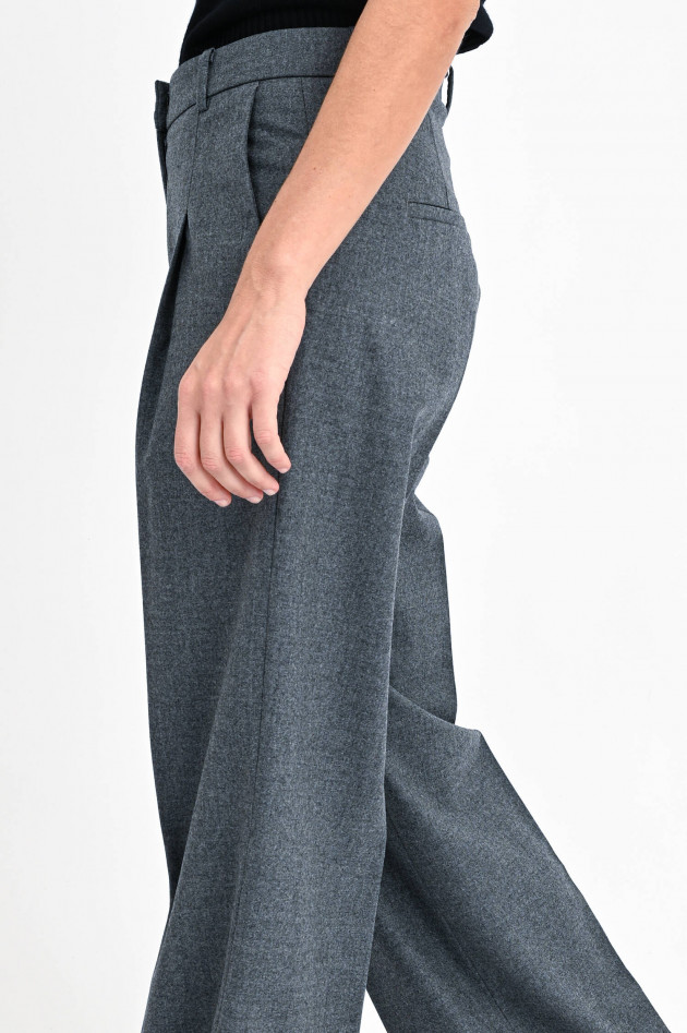 Cambio  Loose Fit Hose MIRA aus Schurwolle in Grau meliert