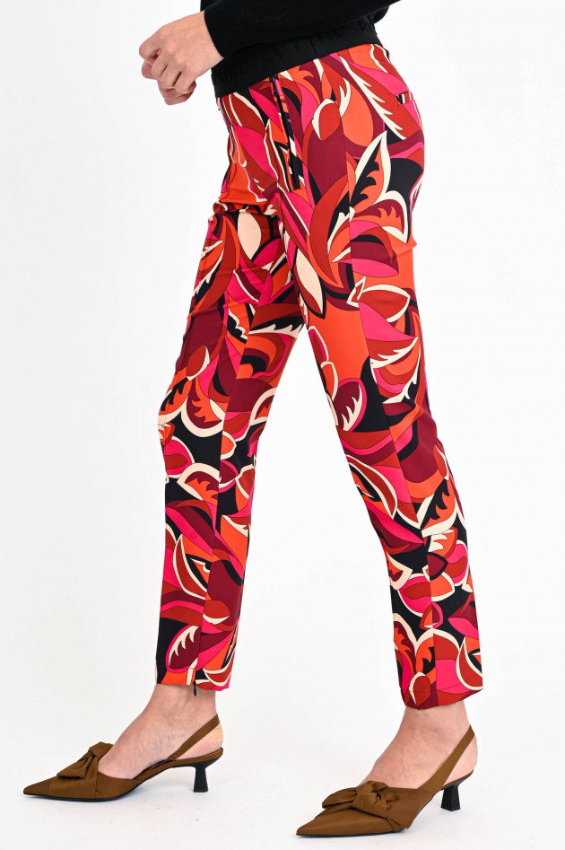 Cambio  Gemusterte Hose RIKE in Pink/Orange/Magenta