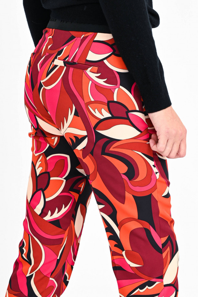 Cambio  Gemusterte Hose RIKE in Pink/Orange/Magenta