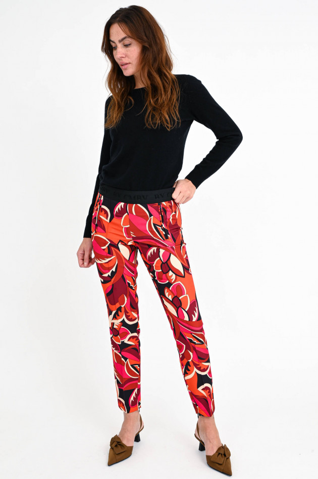 Cambio  Gemusterte Hose RIKE in Pink/Orange/Magenta