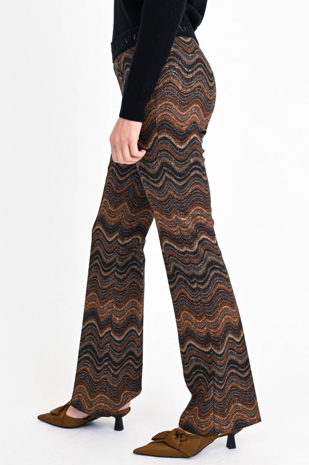 Cambio  Gemusterte Hose FLOWER in Braun/Schwarz/Gold