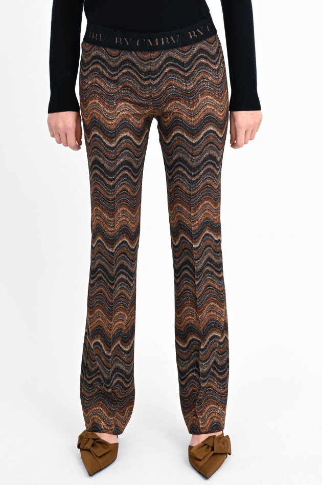 Cambio  Gemusterte Hose FLOWER in Braun/Schwarz/Gold