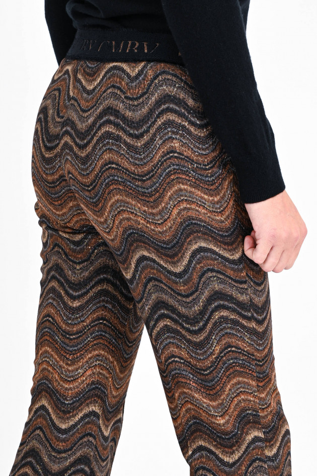 Cambio  Gemusterte Hose FLOWER in Braun/Schwarz/Gold
