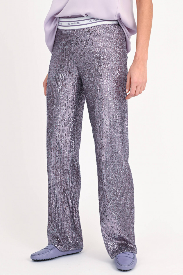 Cambio  Hose mit Pailletten in Flieder