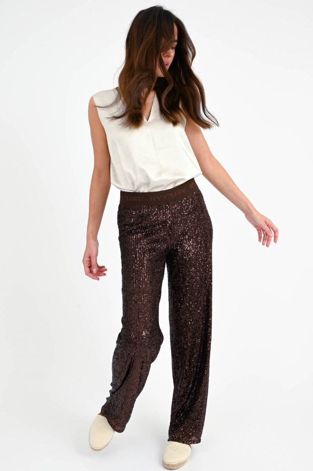 Cambio  Pailetten Hose ALICE in Braun