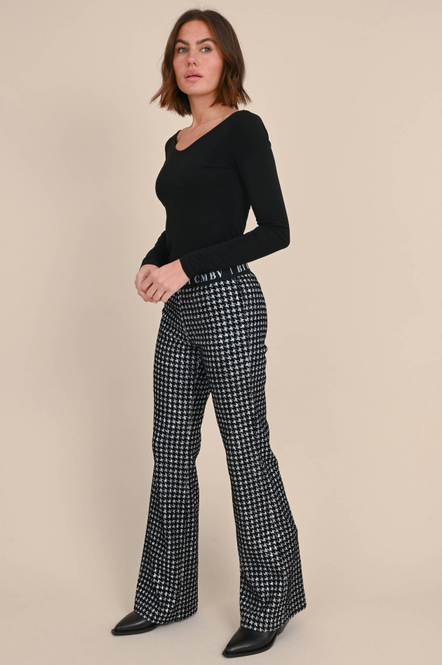 Cambio  Hose FRANCIS mit Pailetten Schwarz/Silber