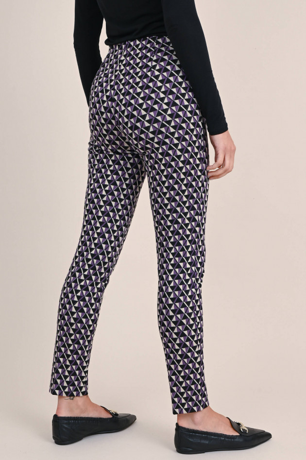 Cambio  Stoffhose ROS mit Muster in Violett/Schwarz