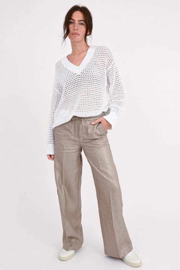Cambio  Hose AMALIA in Taupe mit Goldschimmer