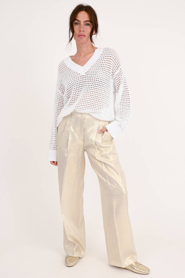 Cambio  Leinenhose ANNY in schimmerndem Gold