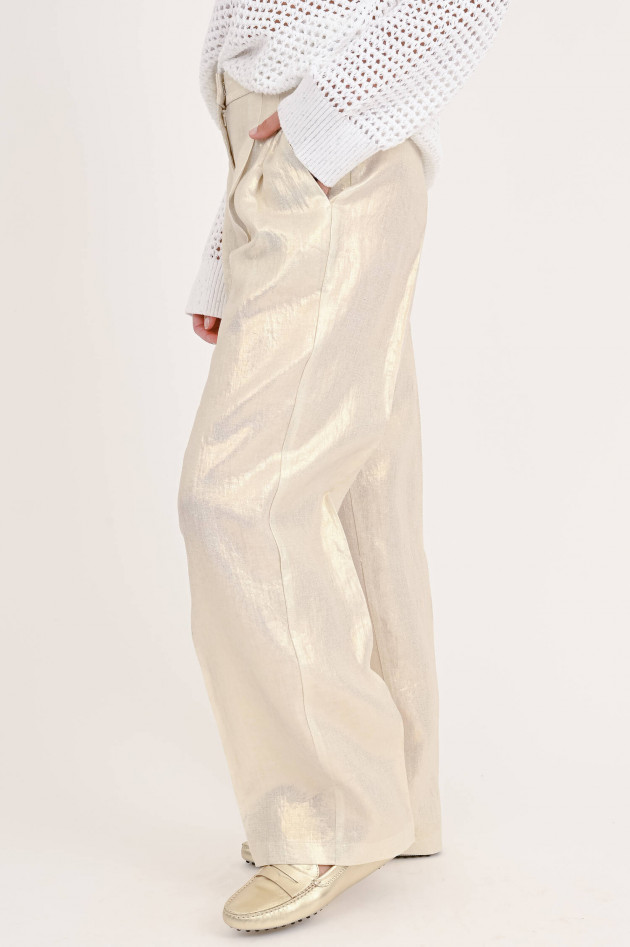 Cambio  Leinenhose ANNY in schimmerndem Gold