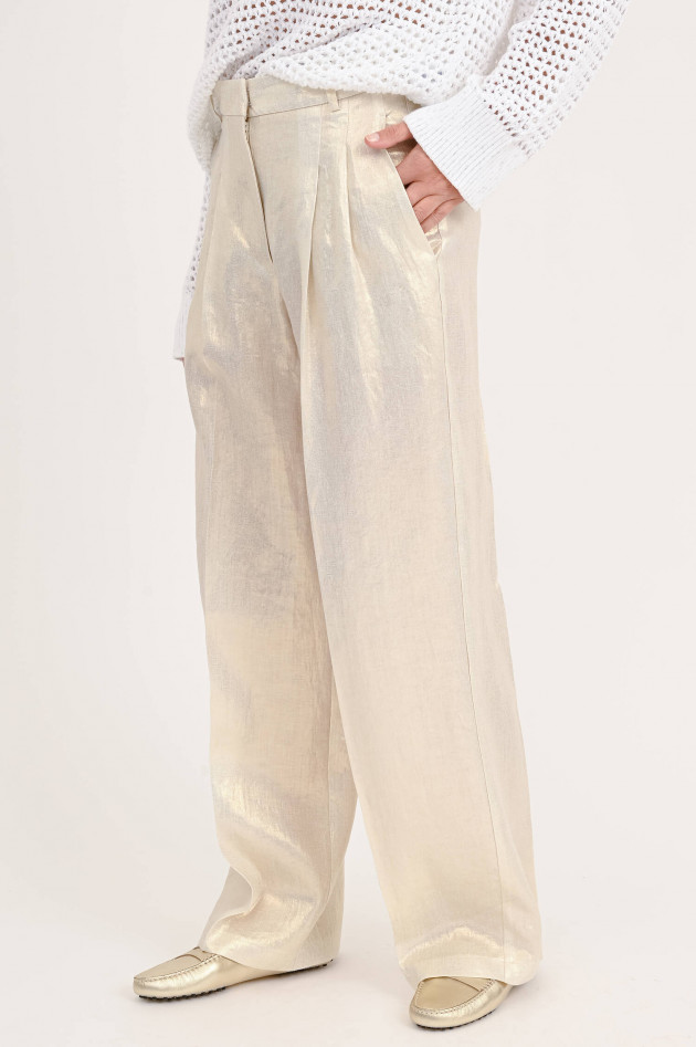 Cambio  Leinenhose ANNY in schimmerndem Gold