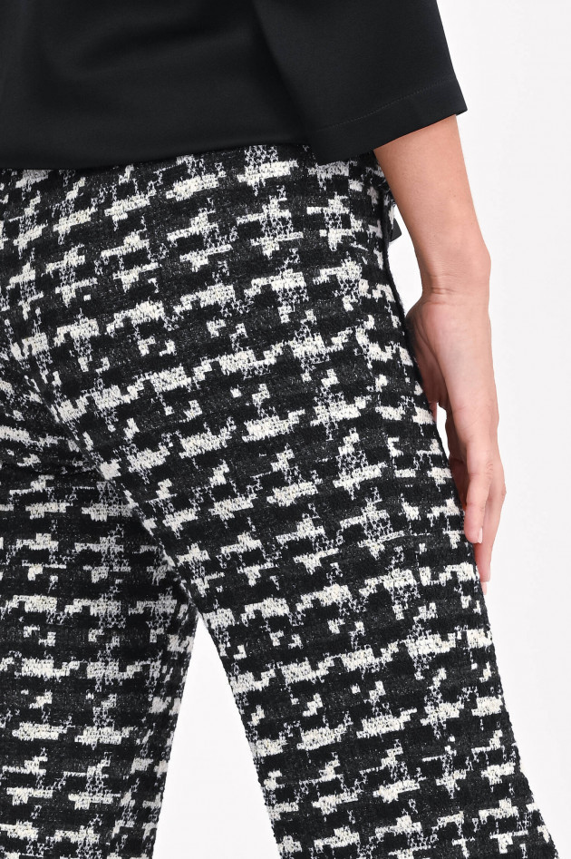 Cambio  Stoffhose FRANCIS mit Hahnentritt in Schwarz/Weiß