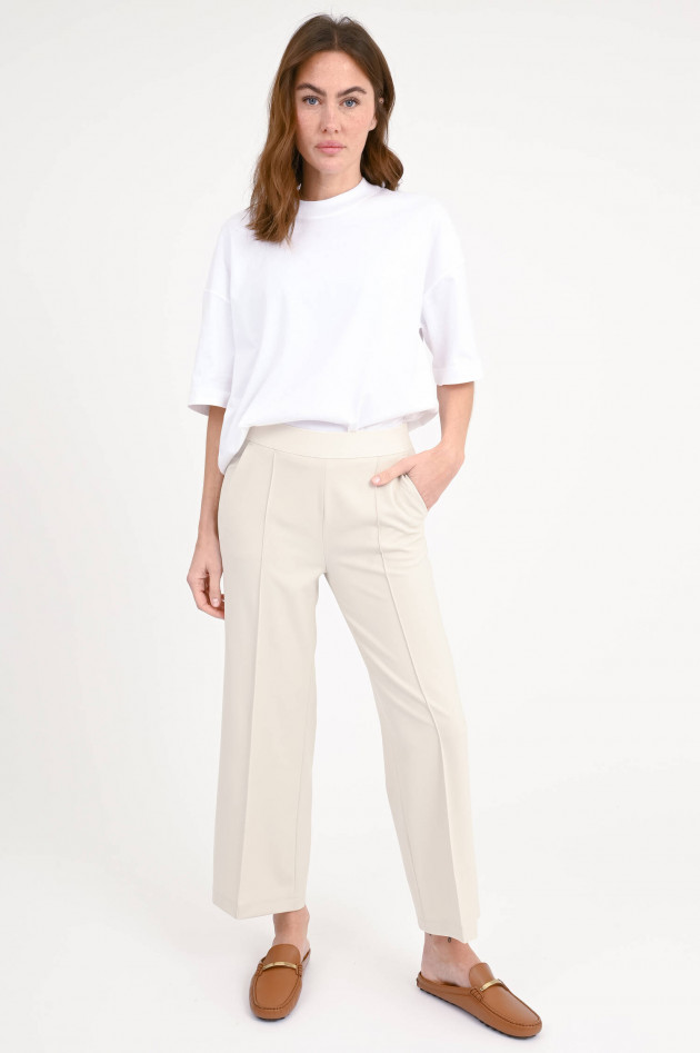 Cambio  Hose mit dekorativen Gummizug in Creme