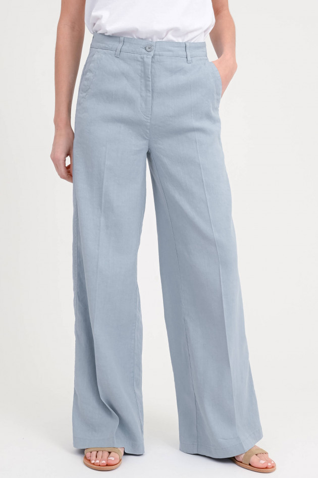 Cambio  Wide-Leg Hose aus Leinen-Mix in Ocean Ash