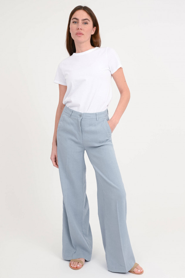 Cambio  Wide-Leg Hose aus Leinen-Mix in Ocean Ash