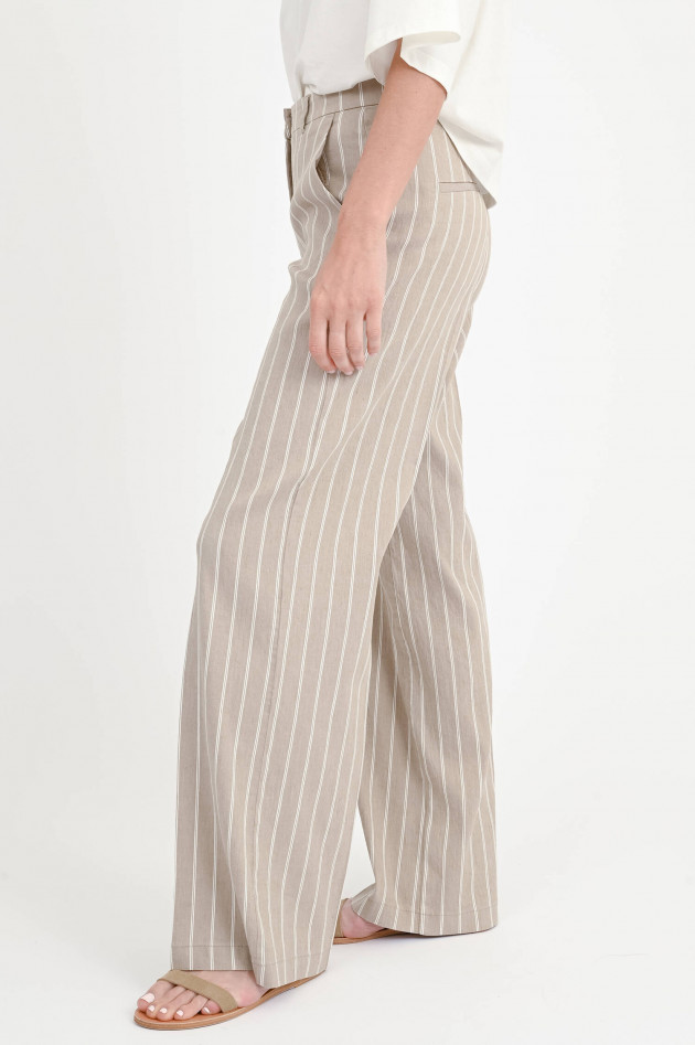 Cambio  Nadelstreifenhose MIRA in Taupe/Weiß