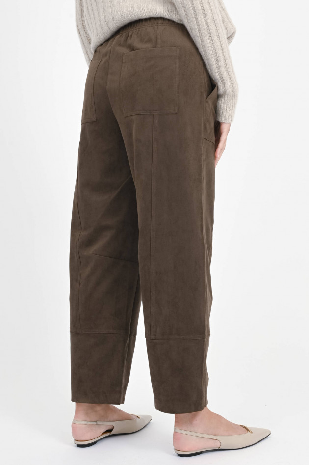 Cambio  Barrel Faux Fur Hose ORPHELIA in Braun