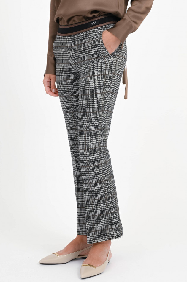 Cambio  Hahnentritt-Hose FRANCOISE in Schwarz/Creme