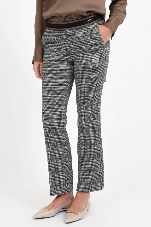 Cambio  Hahnentritt-Hose FRANCOISE in Schwarz/Creme