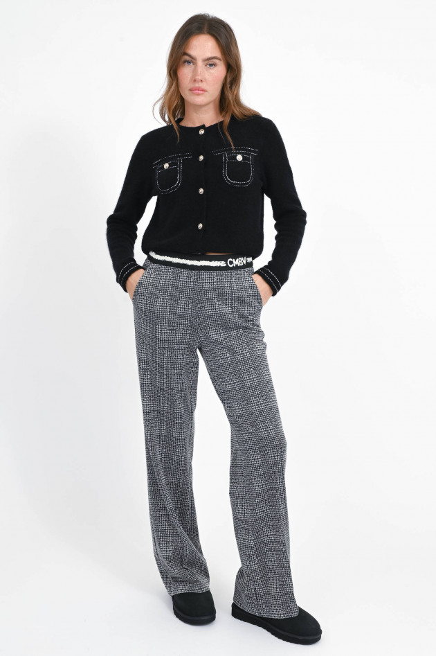 Cambio  Hose mit Glencheck Musterung in Black/White
