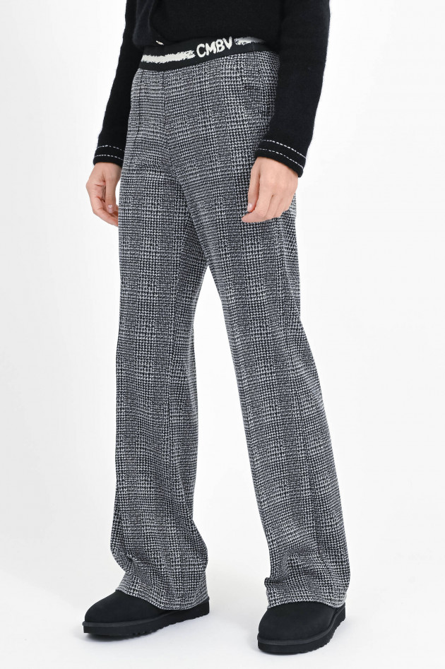 Cambio  Hose mit Glencheck Musterung in Black/White