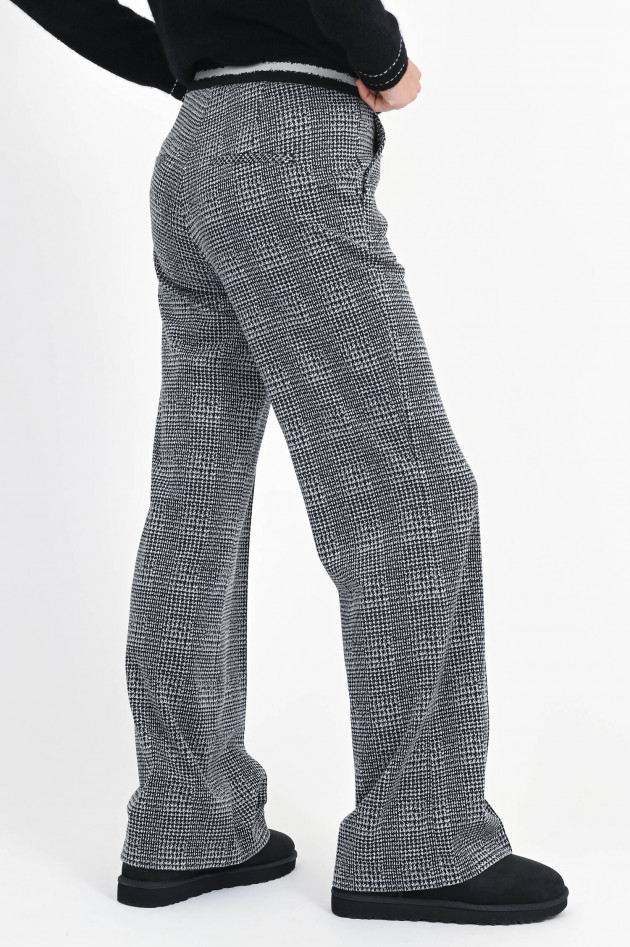 Cambio  Hose mit Glencheck Musterung in Black/White