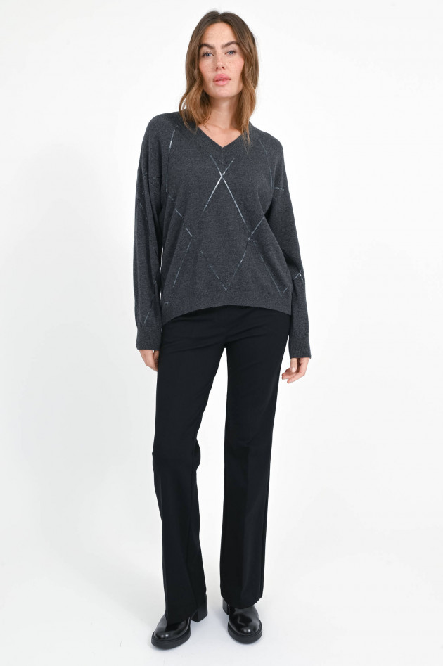 Cambio  Straight-Leg-Hose mit Bügelfalten in Black