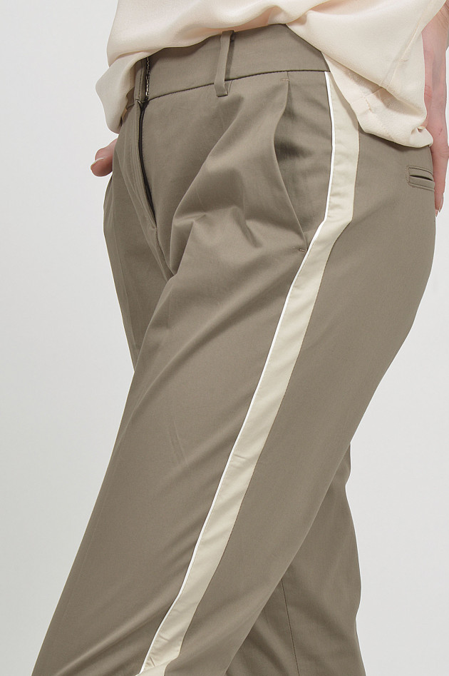 Cambio  Hose mit Galonstreifen in Braun/Beige