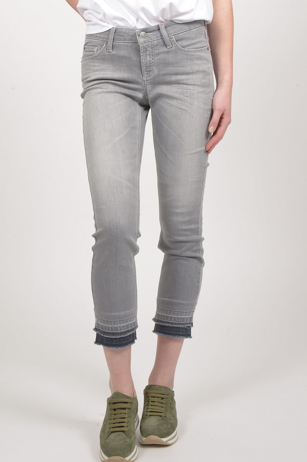 Cambio  Jeans LIU mit doppeltem Beinabschluss in Grau