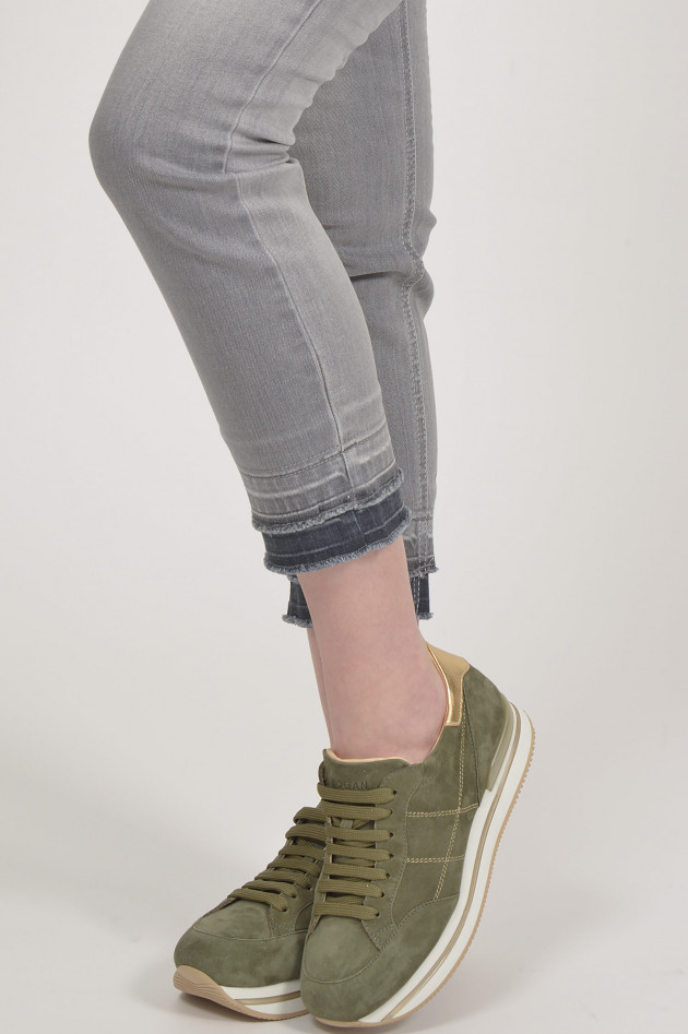 Cambio  Jeans LIU mit doppeltem Beinabschluss in Grau