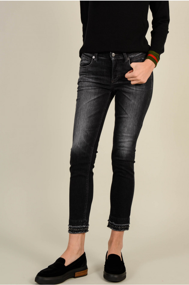 Cambio  Jeans PINA mit Perlen in Schwarz