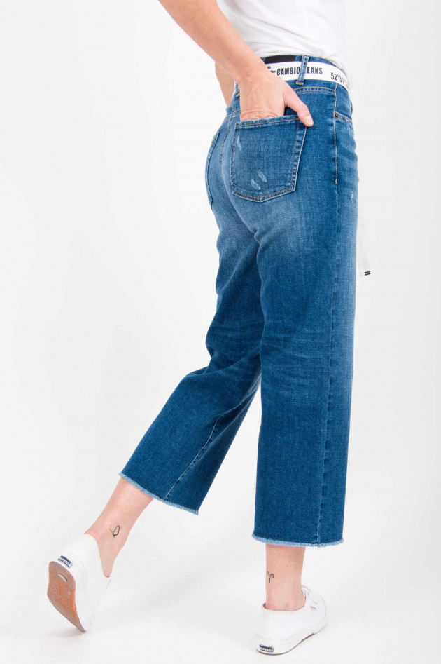 Cambio  Jeans Culotte PHILIPPA mit Gürtel in Mittelblau