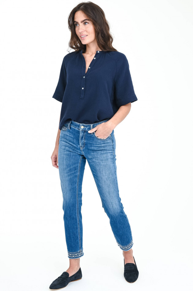 Cambio  Jeans PARIS mit Stickerei in Mittelblau