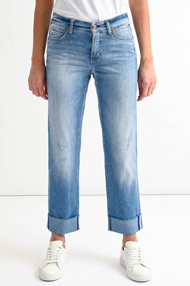 Cambio  Straigth Short Jeans PARIS in Mittelblau
