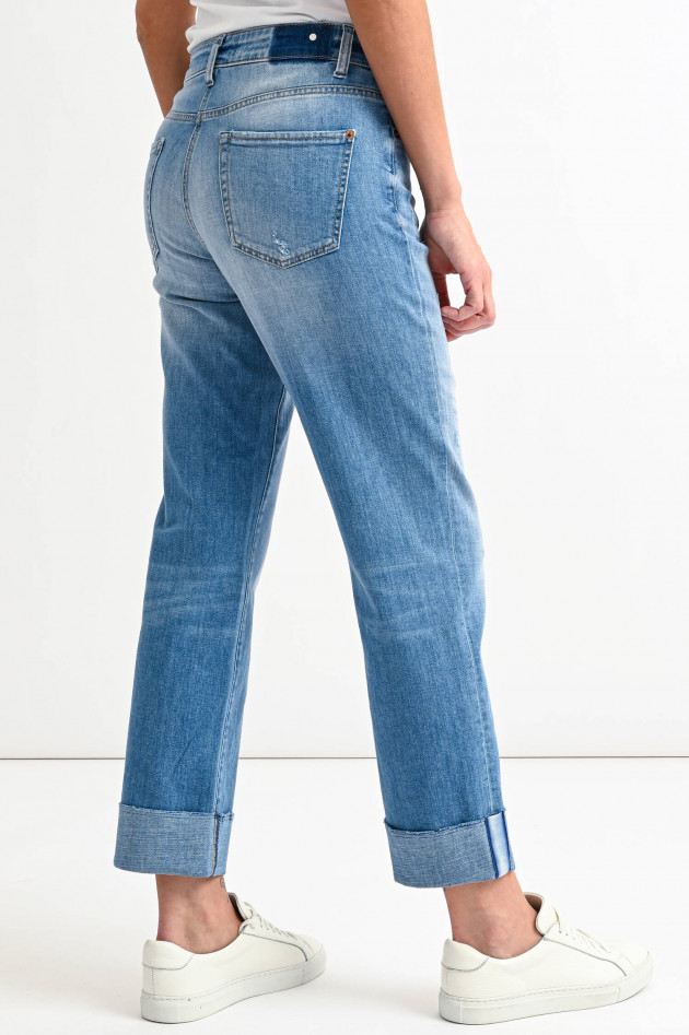 Cambio  Straigth Short Jeans PARIS in Mittelblau