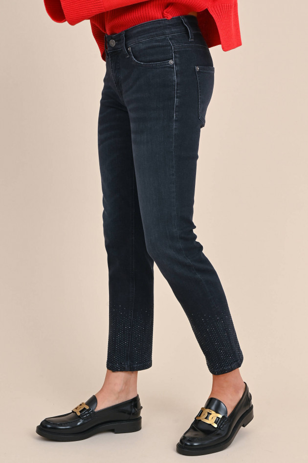 Cambio  Jeans PARIS CROPPED mit Strassteinen in Schwarz