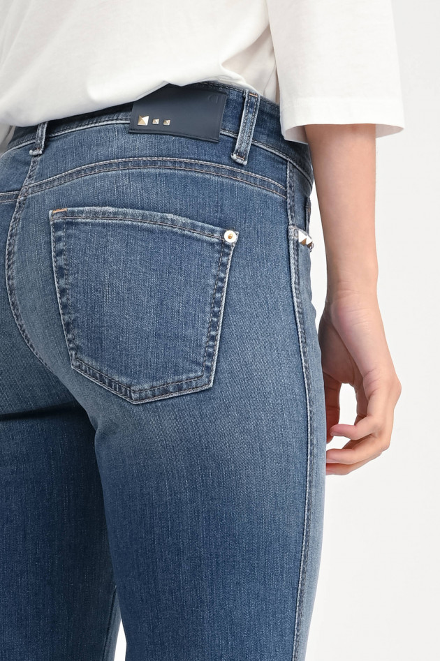 Cambio  Flared Denim FRANCESCA mit Nieten in Mittelblau