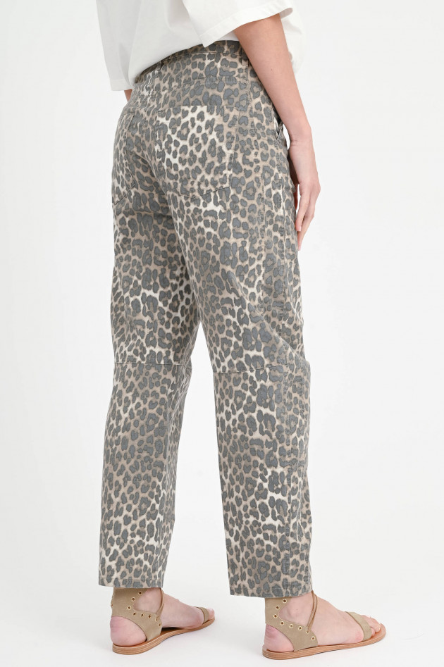 Cambio  Hose EVE mit Leo-Print in Grau/Braun