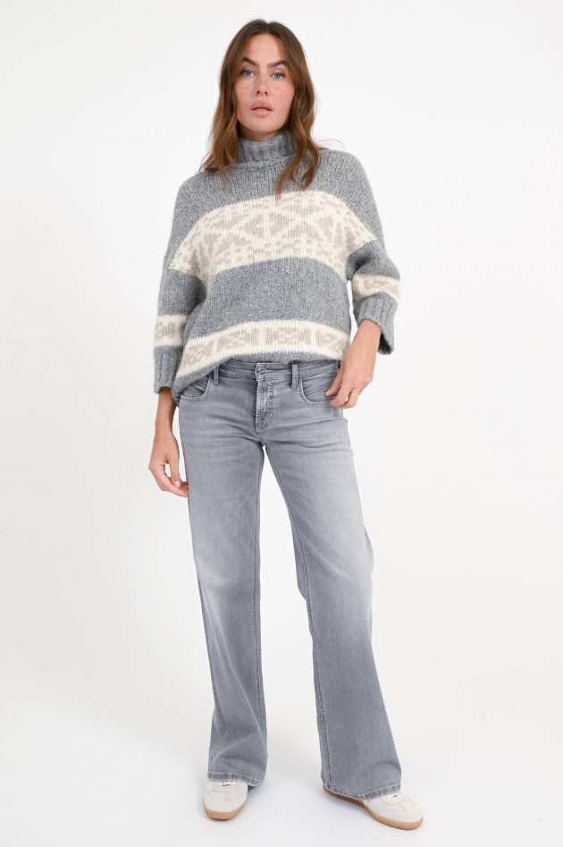 Cambio  Wide-Leg-Jeans TESS in Hellgrau