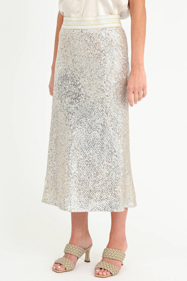 Cambio  Pailettenrock HOPE in Creme/Silber